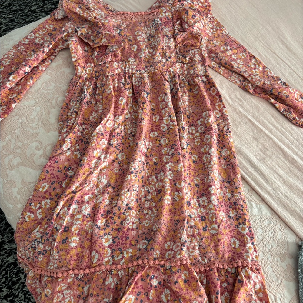 Jessica Simpson Floral Kids Dress in Pink and Orange - Picture 2 of 5